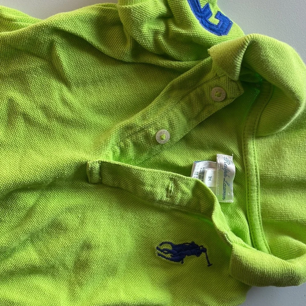 Ralph Lauren 3mo lime green one piece romper